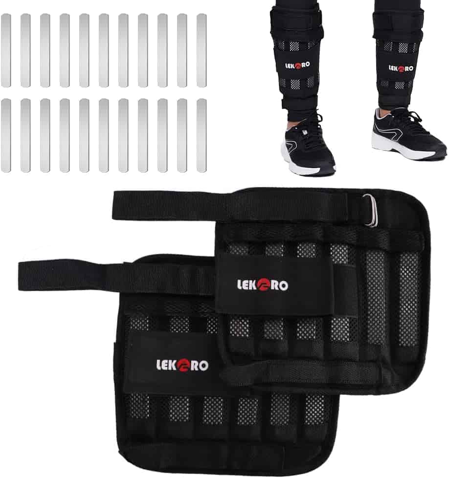 Black weighted vest with straps and weight plates on a white background, featuring the brand 'LEKERO'.