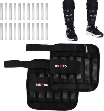 Black weighted vest with straps and weight plates on a white background, featuring the brand 'LEKERO'.