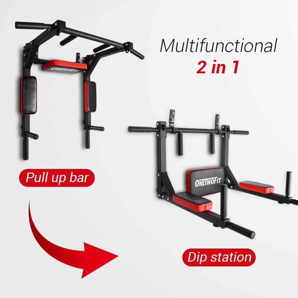 Heavy-Duty Wall Suspension Matrix: 440LB Pull Up Bar and dip station with multifunctional design for versatile workouts.