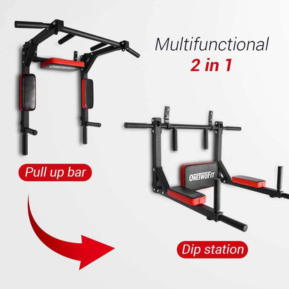 Heavy-Duty Wall Suspension Matrix: 440LB Pull Up Bar and dip station with multifunctional design for versatile workouts.