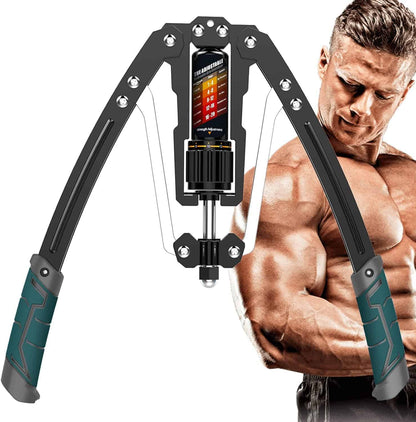 Fitness equipment with a muscular man in the background