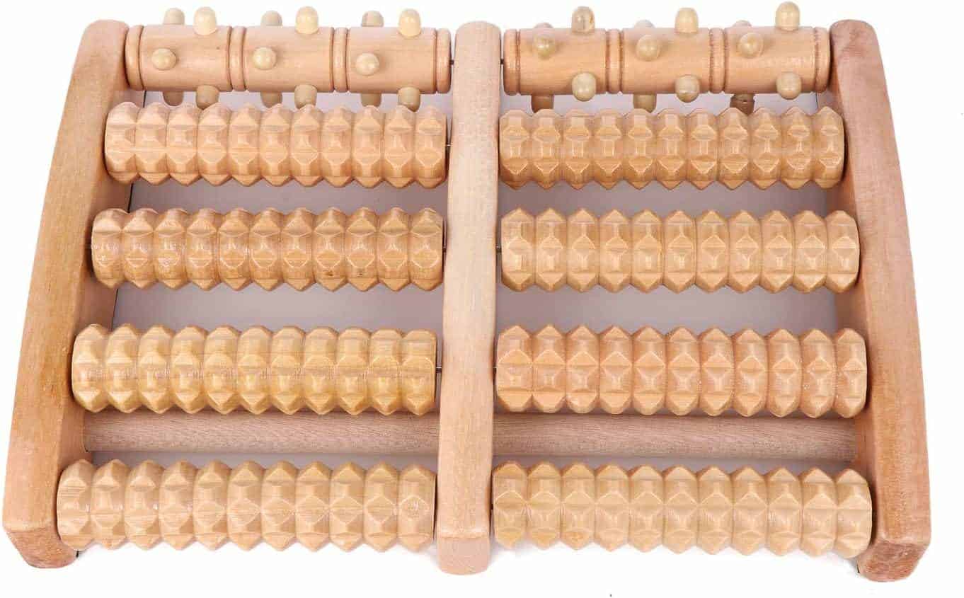 Rikans Wooden Foot Massager Roller – Large Dual Arch for holistic relief and foot strain management.