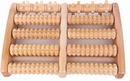 Rikans Wooden Foot Massager Roller – Large Dual Arch for holistic relief and foot strain management.