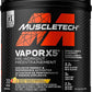 Muscletech VaporX5 pre-workout supplement container on a white background