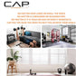 Advertisement for CAP fitness equipment with text and images of a home gym setup.