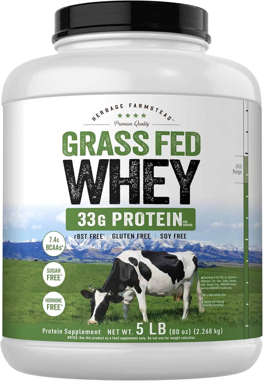 Carlyle Grass Fed Whey Protein Powder – 33g Protein, Unflavored, Sugar-Free & Hormone-Free (5 lb) Carlyle
