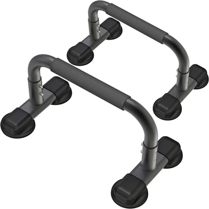 Set of metal fishing stands with black rubber feet on a white background