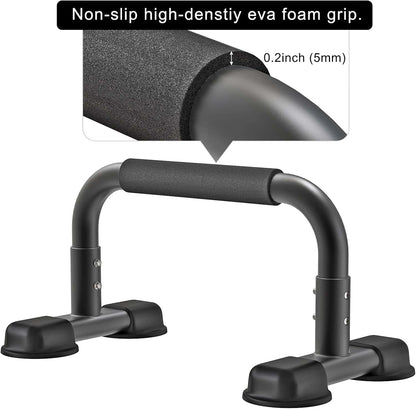 Black exercise handle with non-slip high-density EVA foam grip on a white background