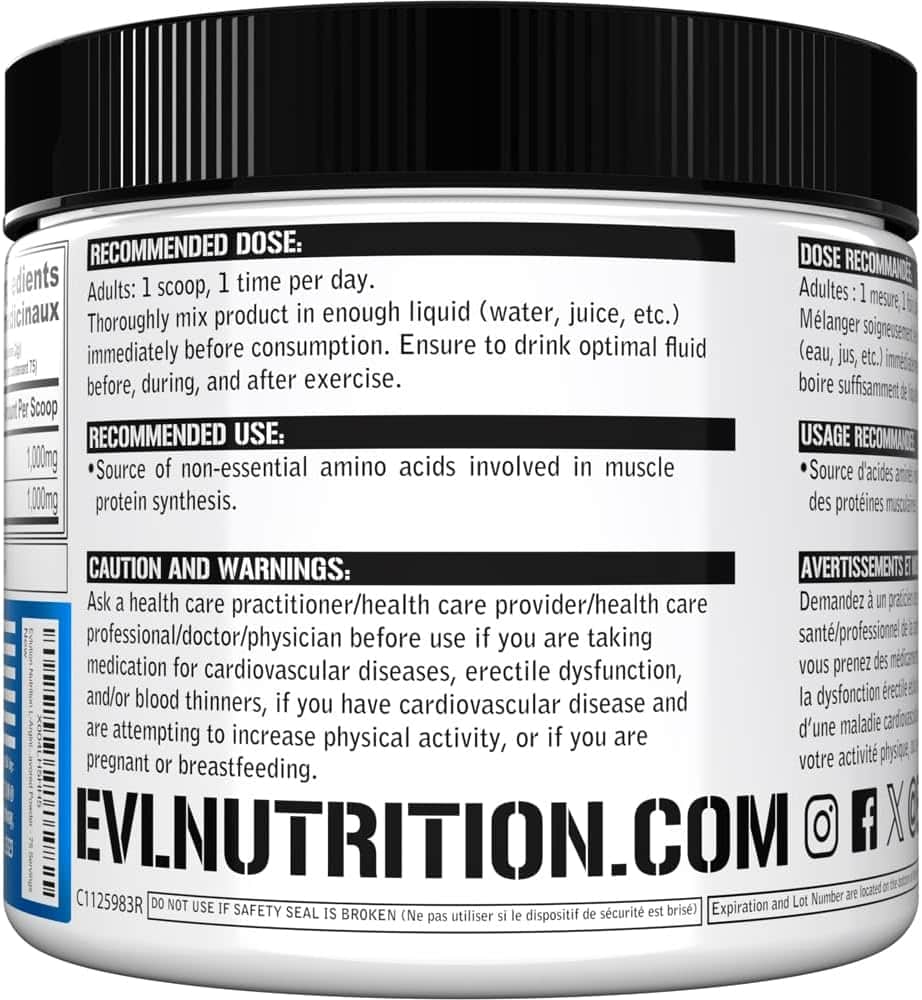 Back label of a supplement container with text and branding