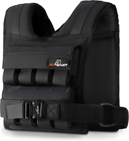 Black weight vest with Antigravity logo on a white background