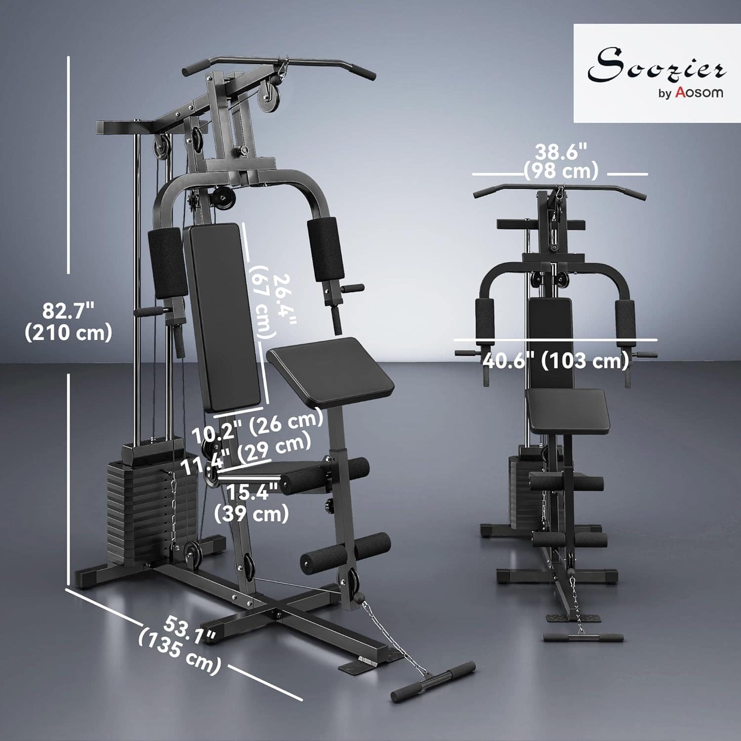 Home Gym Equipment – Multifunctional Strength Training Machine with 143 lbs Weight Stack, Full Body Workout Station for Chest, Arms, Back & Legs FitCore Supply