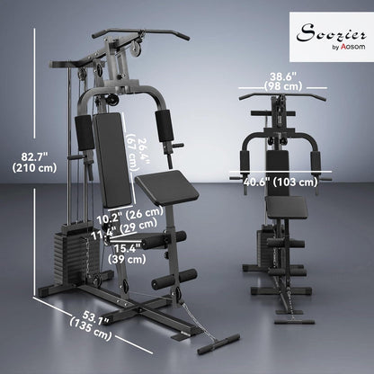 Home Gym Equipment – Multifunctional Strength Training Machine with 143 lbs Weight Stack, Full Body Workout Station for Chest, Arms, Back & Legs FitCore Supply