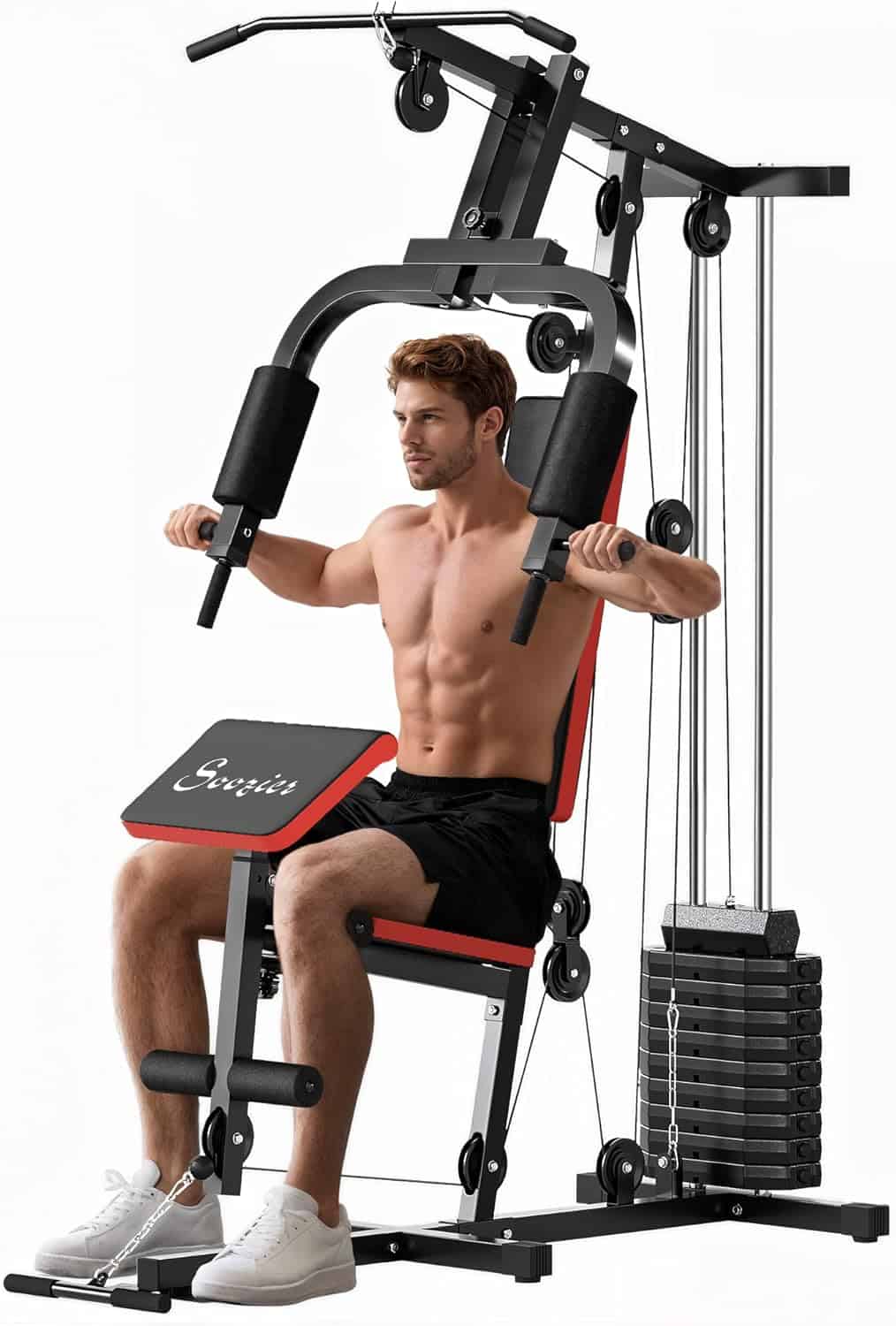 Home Gym Equipment – Multifunctional Strength Training Machine with 143 lbs Weight Stack, Full Body Workout Station for Chest, Arms, Back & Legs FitCore Supply