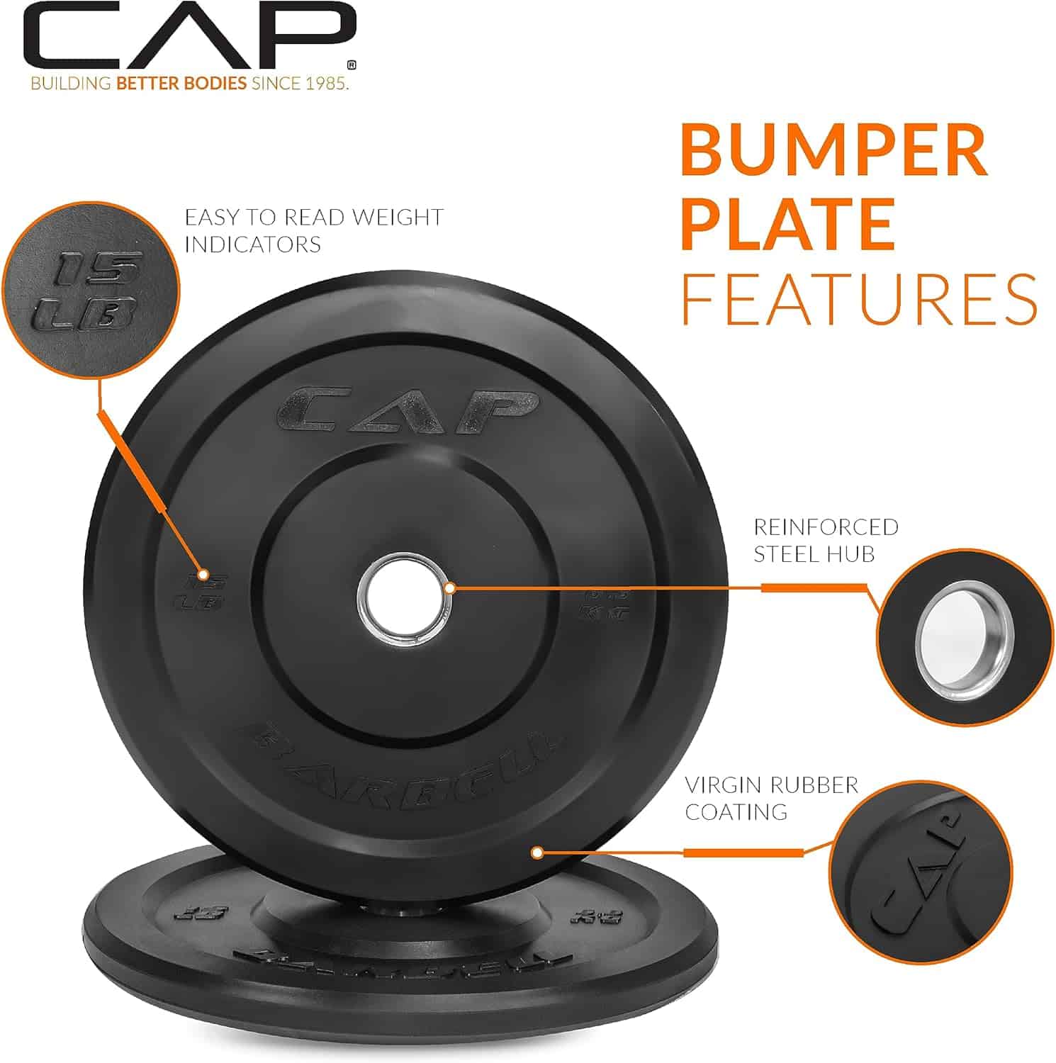 CAP Barbell Rubber Olympic Bumper Plate | Multiple Options CAP Barbell