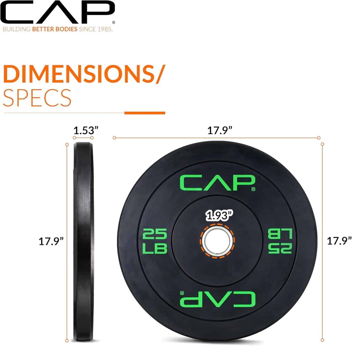 CAP Barbell Rubber Olympic Bumper Plate | Multiple Options CAP Barbell