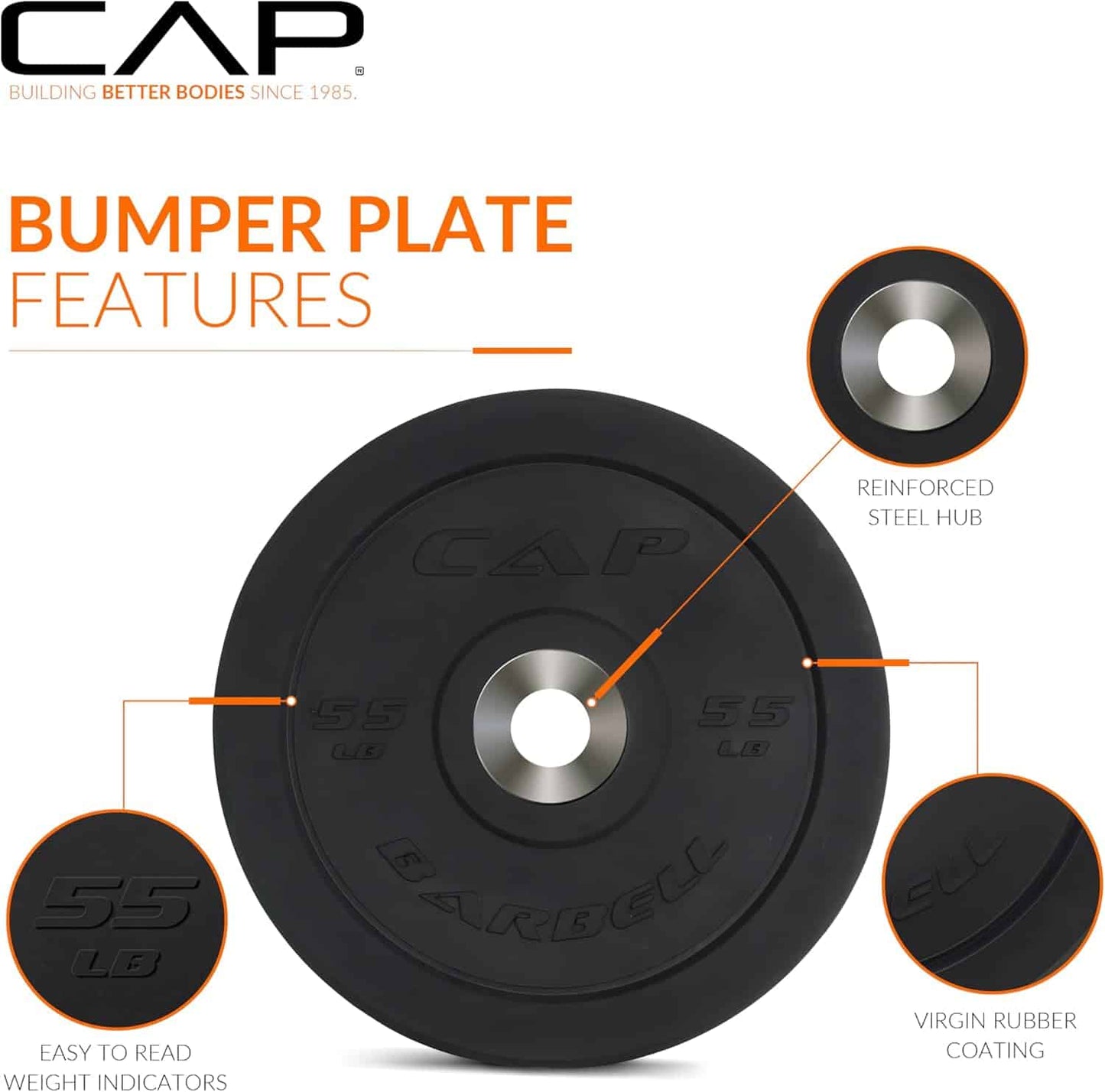 CAP Barbell Rubber Olympic Bumper Plate | Multiple Options CAP Barbell