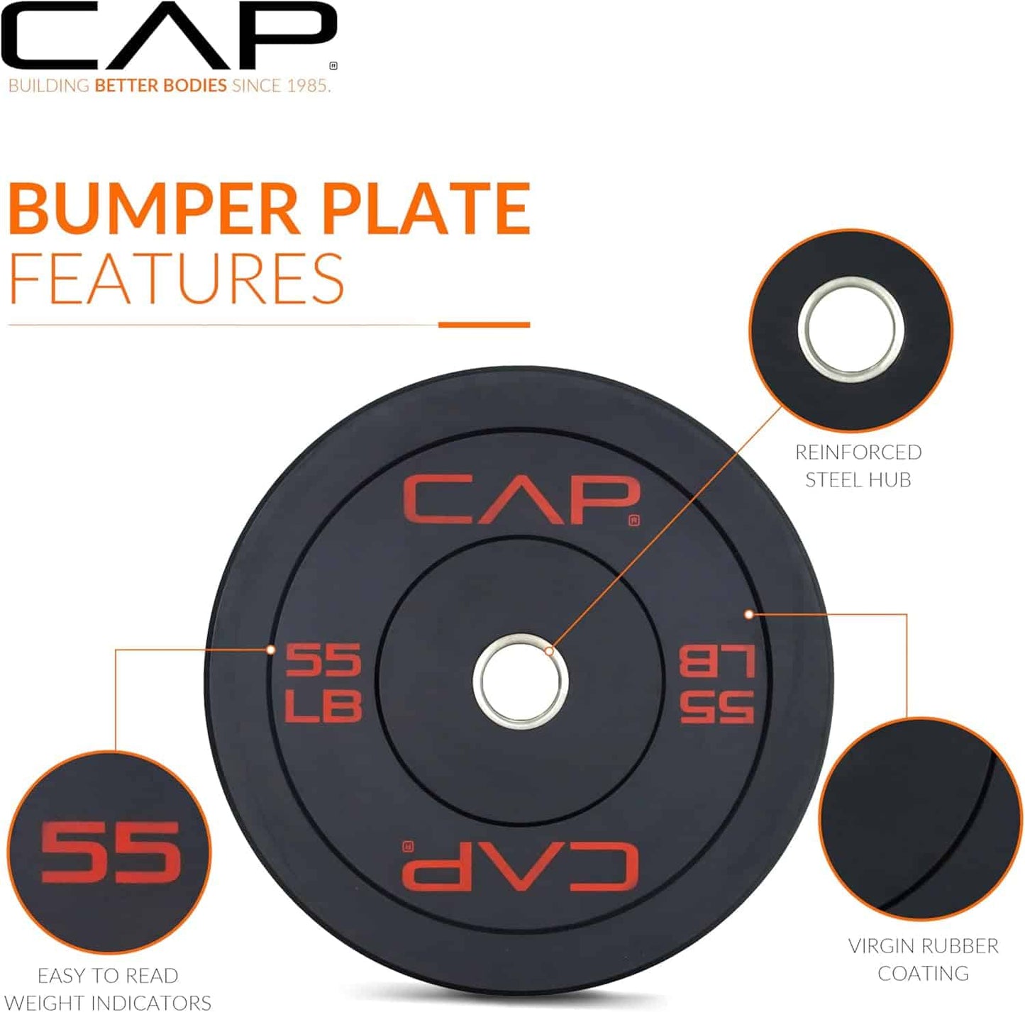 CAP Barbell Rubber Olympic Bumper Plate | Multiple Options CAP Barbell