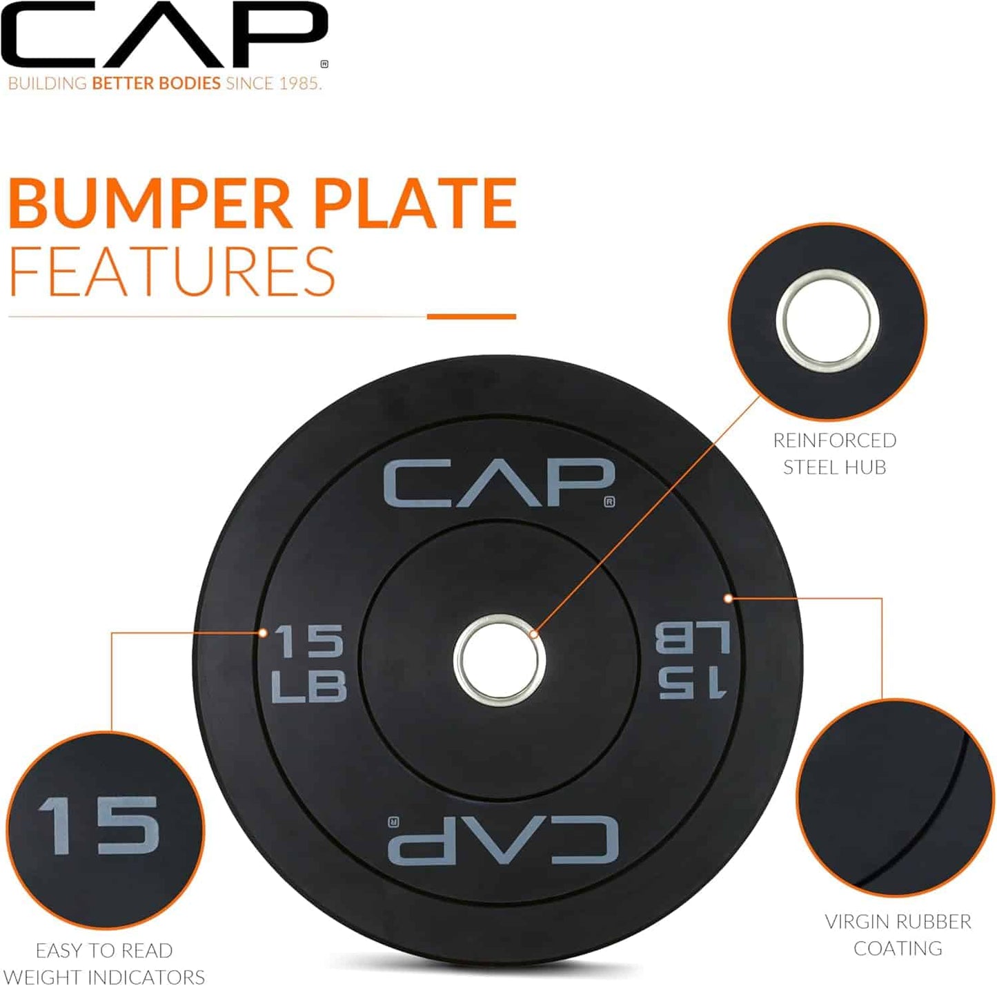 CAP Barbell Rubber Olympic Bumper Plate | Multiple Options CAP Barbell