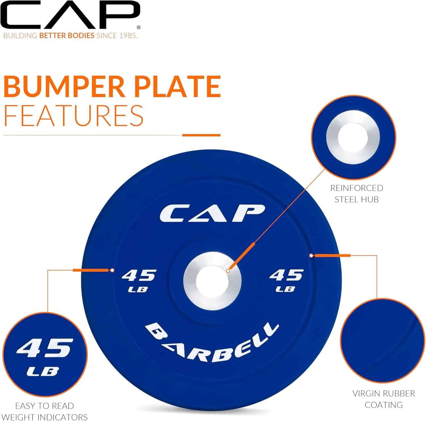 CAP Barbell Rubber Olympic Bumper Plate | Multiple Options CAP Barbell