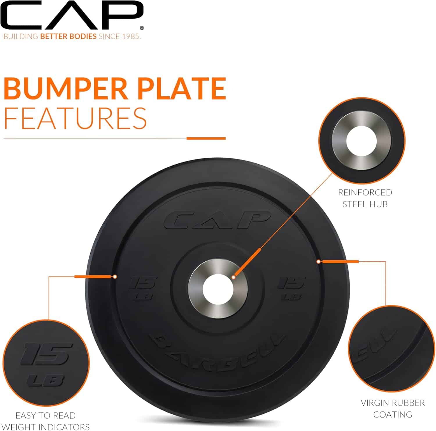 CAP Barbell Rubber Olympic Bumper Plate | Multiple Options CAP Barbell