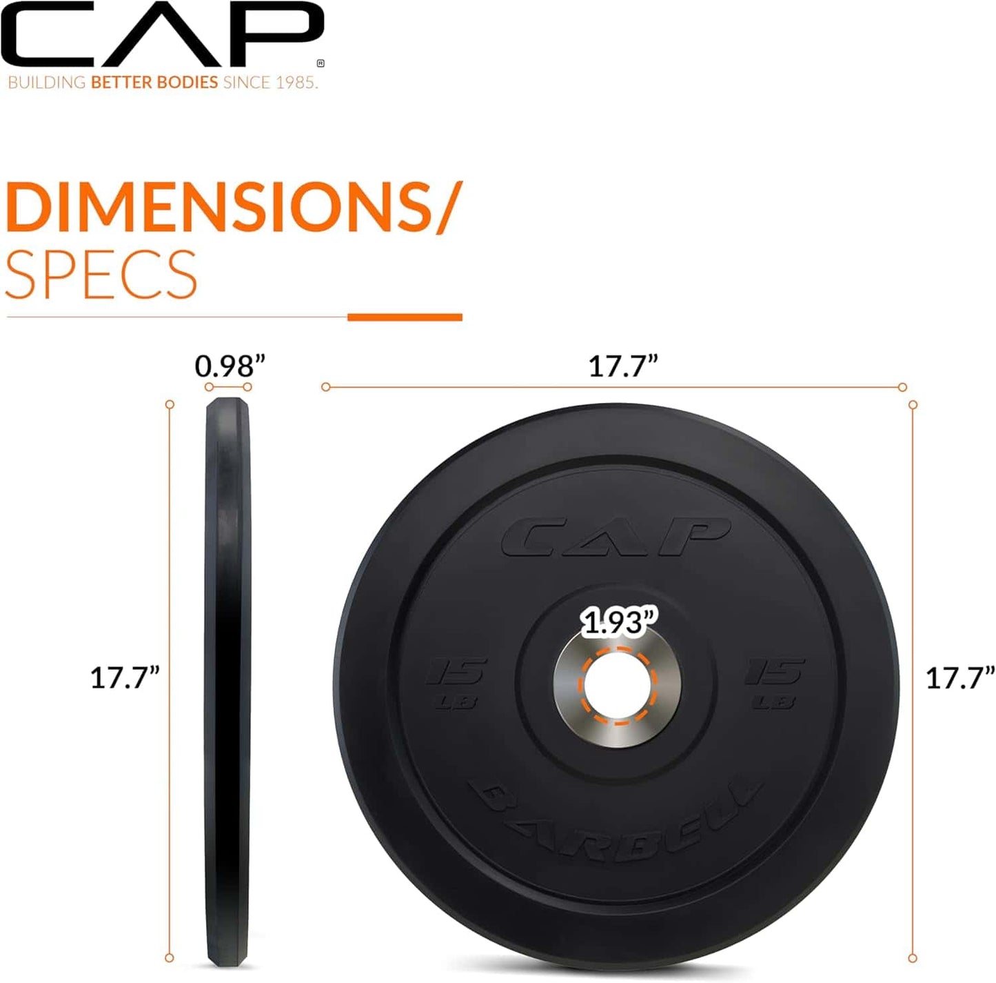 CAP Barbell Rubber Olympic Bumper Plate | Multiple Options CAP Barbell
