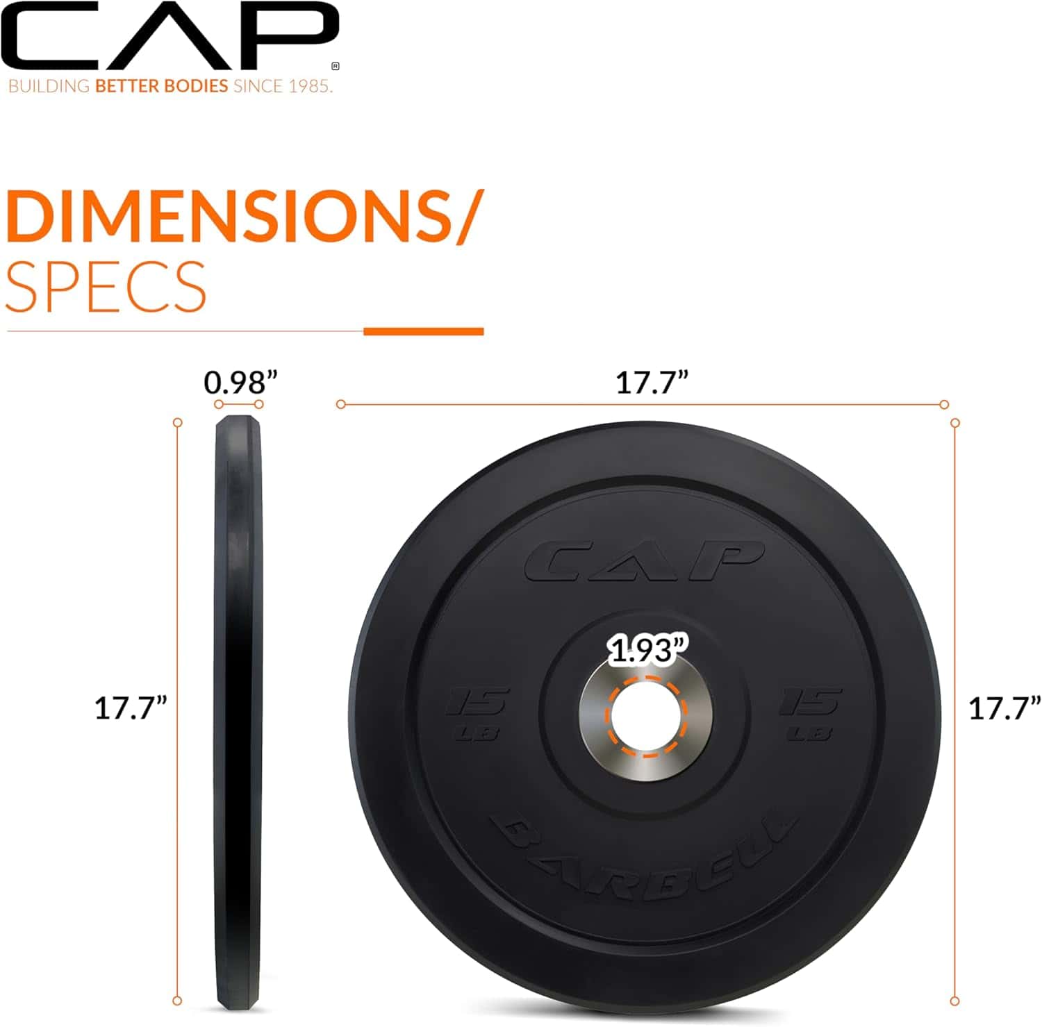 CAP Barbell Rubber Olympic Bumper Plate | Multiple Options CAP Barbell