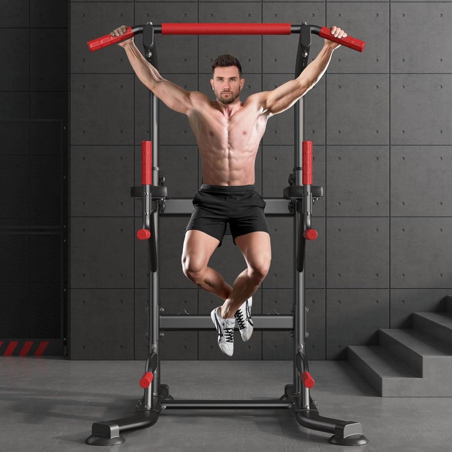 SogesHome Power Tower Pull Up Bar Station with Boxing Speed Ball FitCore Supply