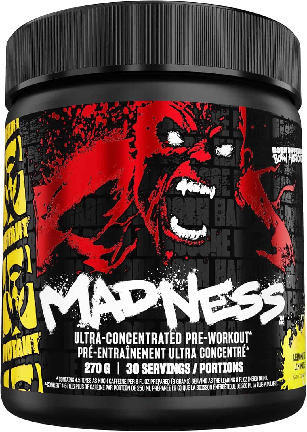 MUTANT MADNESS Pre-Workout Supplement – 360mg Caffeine, Beta-Alanine, L-Citrulline, Energy & Focus Boost – 30 Servings (270g) MUTANT