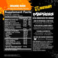 Supplement label for Mutant Madness Ultra-Concentrated Pre-Workout with detailed ingredient list and nutritional information.