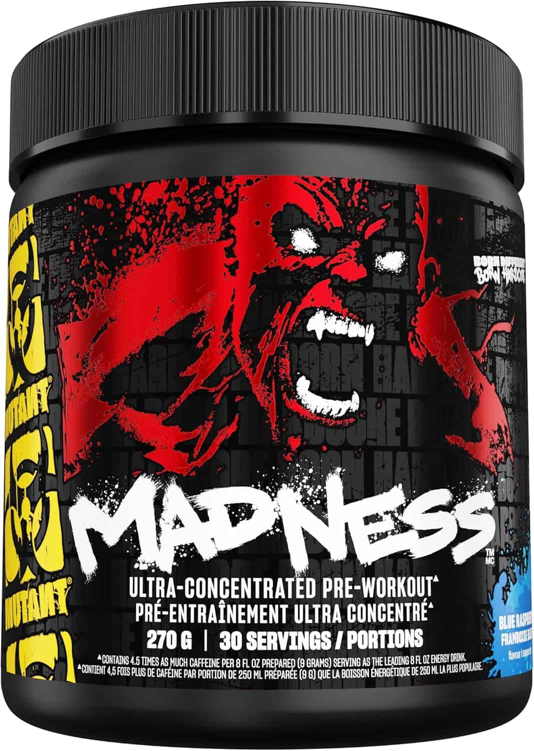 MUTANT MADNESS Pre-Workout Supplement – 360mg Caffeine, Beta-Alanine, L-Citrulline, Energy & Focus Boost – 30 Servings (270g) MUTANT