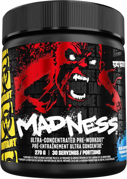 MUTANT MADNESS Pre-Workout Supplement – 360mg Caffeine, Beta-Alanine, L-Citrulline, Energy & Focus Boost – 30 Servings (270g) MUTANT