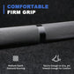 Textured grip handle with 'Comfortable Firm Grip' text and features on a dark background