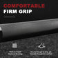 Textured grip bar with 'Comfortable Firm Grip' text and diamond knurling details on a black background.