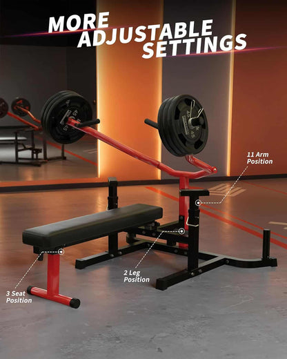 Gym bench with adjustable components on a dark background
