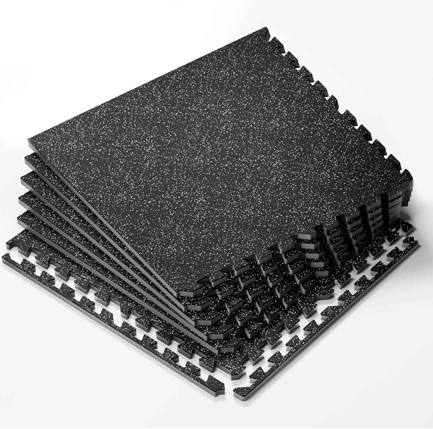 Exercise Equipment Mats – 6-Piece Interlocking Rubber & EVA Foam Tiles (24 sq ft) | Heavy-Duty Non-Slip Home Gym Flooring for Weightlifting, Cardio & Fitness Equipment FitCore Supply