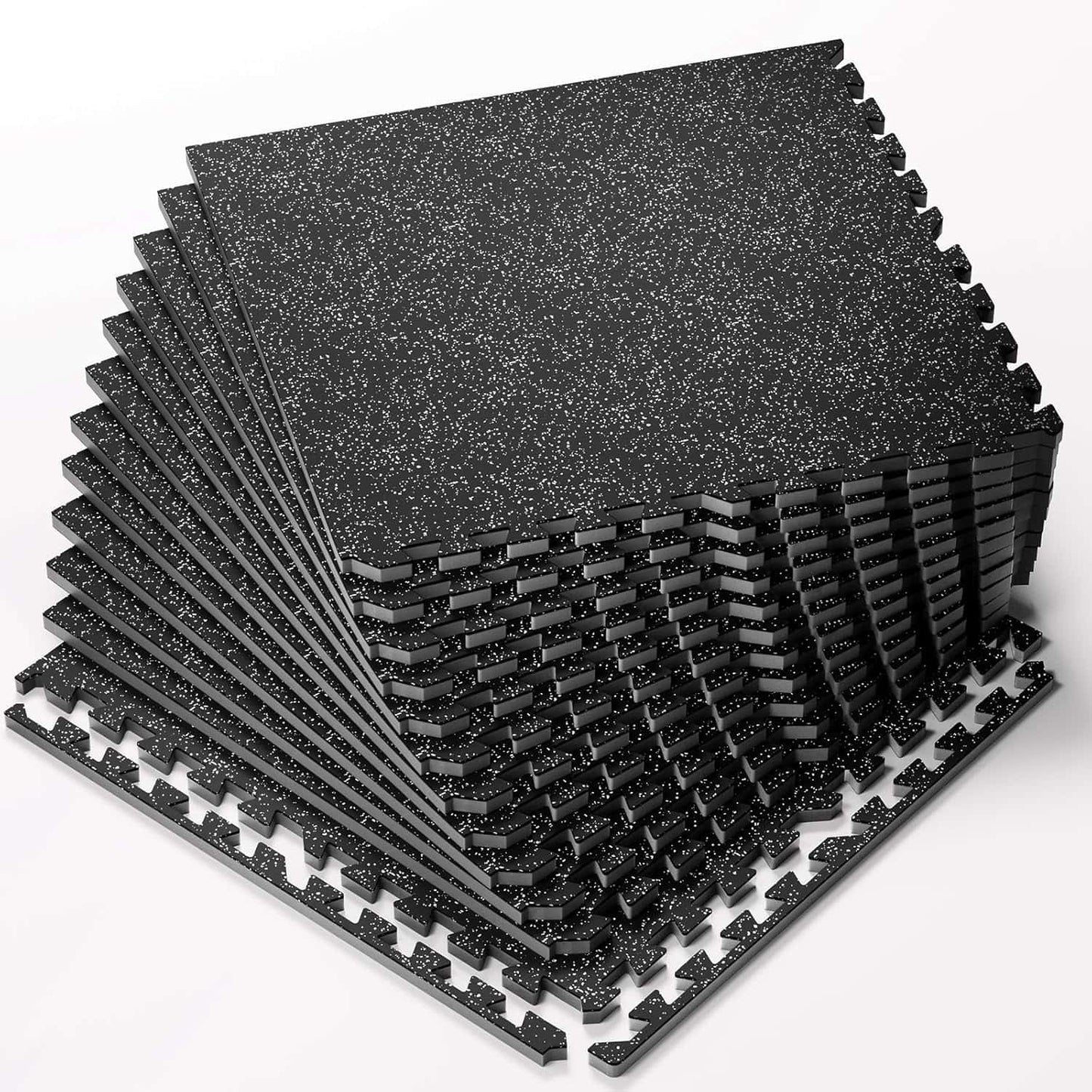 Exercise Equipment Mats – 6-Piece Interlocking Rubber & EVA Foam Tiles (24 sq ft) | Heavy-Duty Non-Slip Home Gym Flooring for Weightlifting, Cardio & Fitness Equipment FitCore Supply