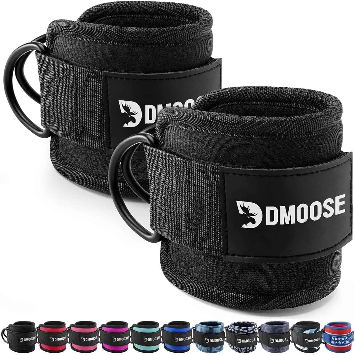 DMoose Ankle Straps for Cable Machines – Glute & Leg Kickback Straps for Gym & Home Use DMoose