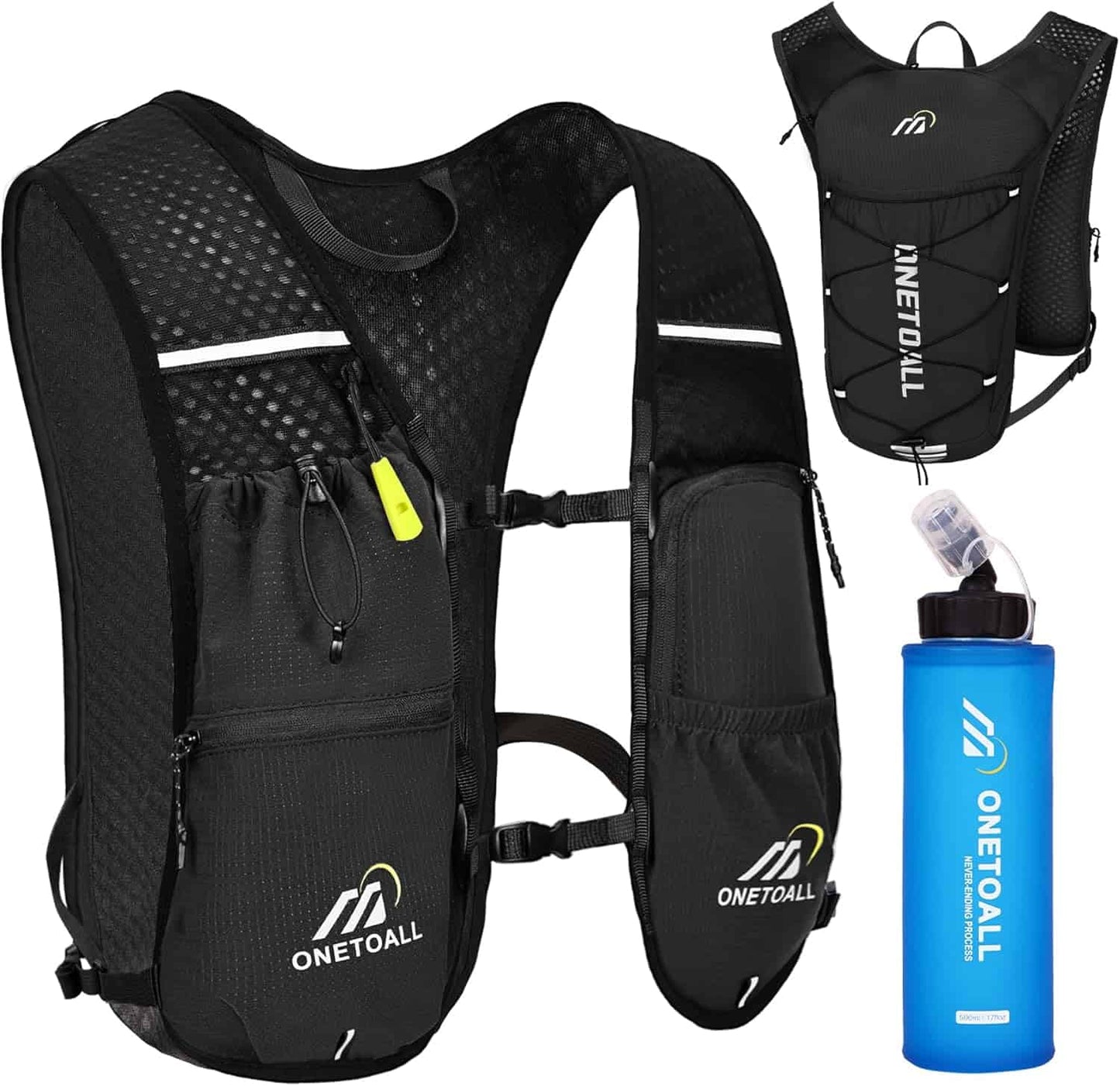 Lightweight Hydration Running Vest – 5.5L Pack with 2L Bladder for Marathon, Trail Running, Hiking & Cycling (Unisex, 150g) ONETOALL