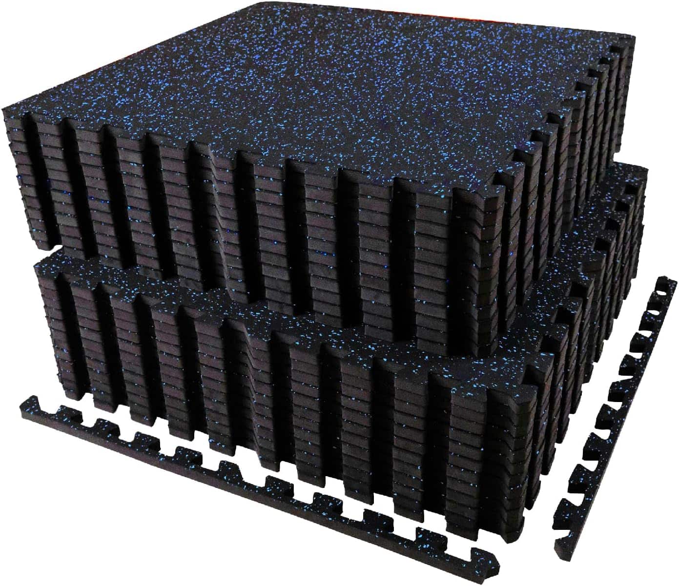 AIRHOP Interlocking Gym Floor Mats – 48 Sq Ft, Rubber Top & EVA Foam, 0.56” Thick AIRHOP