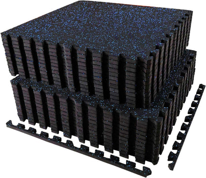 AIRHOP Interlocking Gym Floor Mats – 48 Sq Ft, Rubber Top & EVA Foam, 0.56” Thick AIRHOP