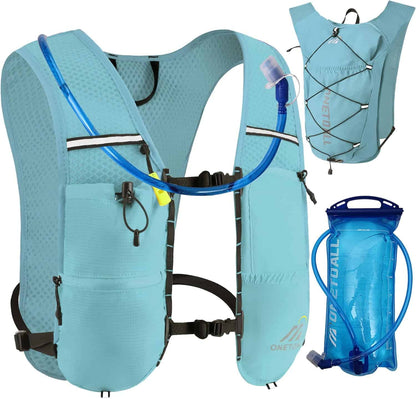 Lightweight Hydration Running Vest – 5.5L Pack with 2L Bladder for Marathon, Trail Running, Hiking & Cycling (Unisex, 150g) ONETOALL