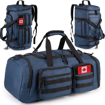 Tactical Gym Bag for Men & Women – 50L Large 3-in-1 Water-Resistant Sports Duffle with Shoe Compartment, Wet Pocket & Backpack Straps ATRIPACK