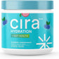 Cira Hydration + Gut Health supplement container with blue and white design