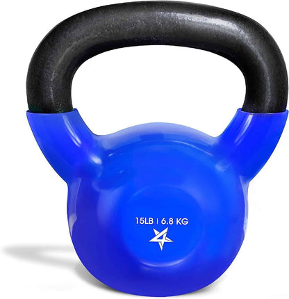 Yes4All Vinyl Coated Cast Iron Kettlebell – 5 to 50 lb Weights Yes4All