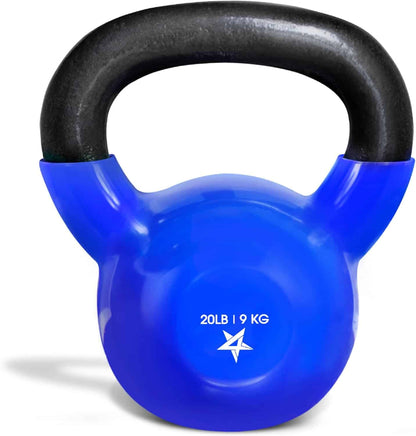 Yes4All Vinyl Coated Cast Iron Kettlebell – 5 to 50 lb Weights Yes4All