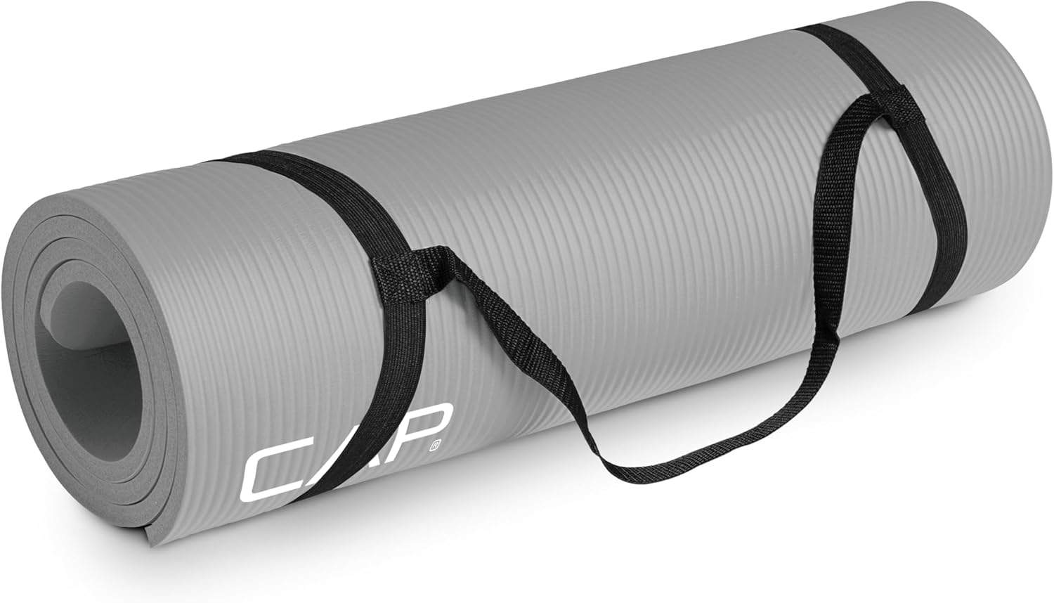 CAP Barbell 1/2-Inch High-Density Exercise Yoga Mat – Extra Thick 12mm Mat with Carrying Strap for Home, Gym & Studio Workouts CAP Barbell
