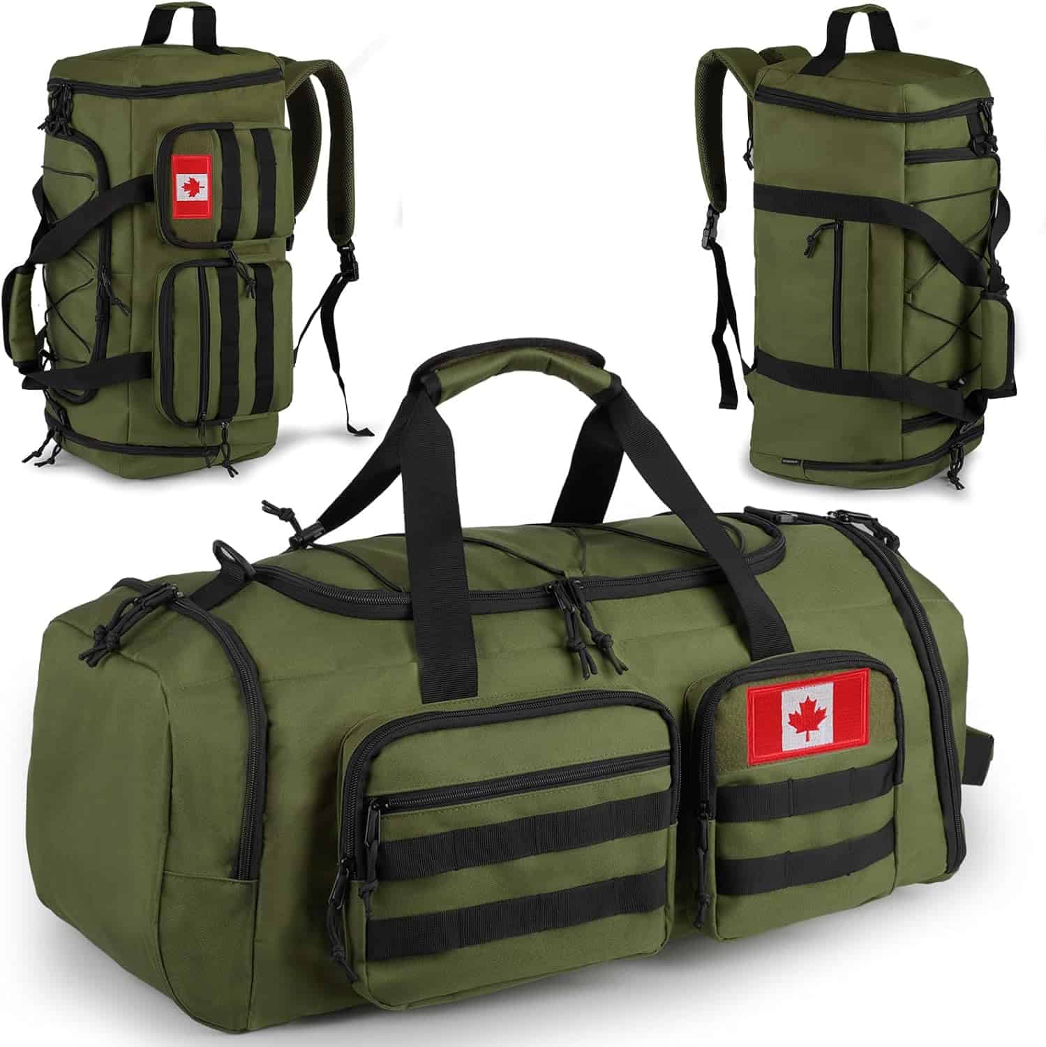 Tactical Gym Bag for Men & Women – 50L Large 3-in-1 Water-Resistant Sports Duffle with Shoe Compartment, Wet Pocket & Backpack Straps ATRIPACK