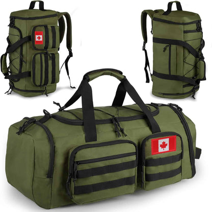 Tactical Gym Bag for Men & Women – 50L Large 3-in-1 Water-Resistant Sports Duffle with Shoe Compartment, Wet Pocket & Backpack Straps ATRIPACK