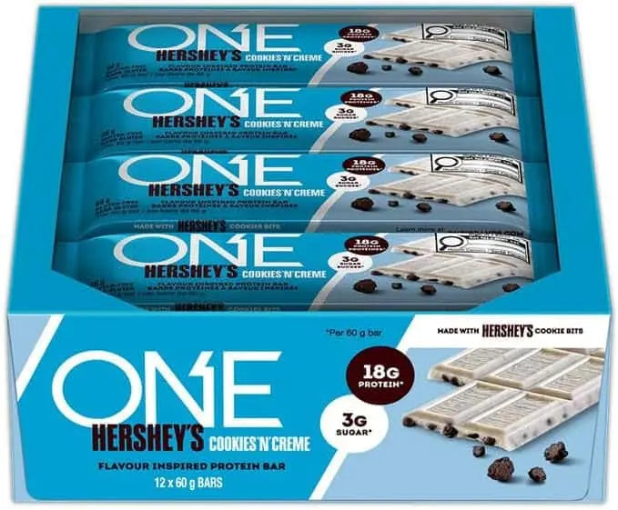 ONE Protein Bars – Reese’s Peanut Butter Flavor – 18g Protein, 3g Sugar – Gluten-Free – 12 Pack x 60g