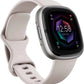 Smartwatch with a light gray band on a white background